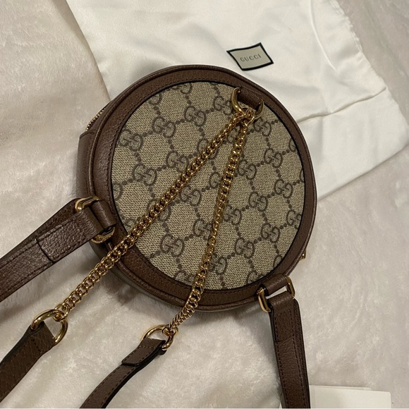 {Gucci} GG Supreme Mini Ophidia Round Backpack - Picture 11 of 14
